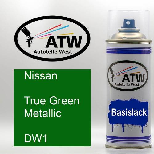 Nissan, True Green Metallic, DW1: 400ml Sprühdose, von ATW Autoteile West.